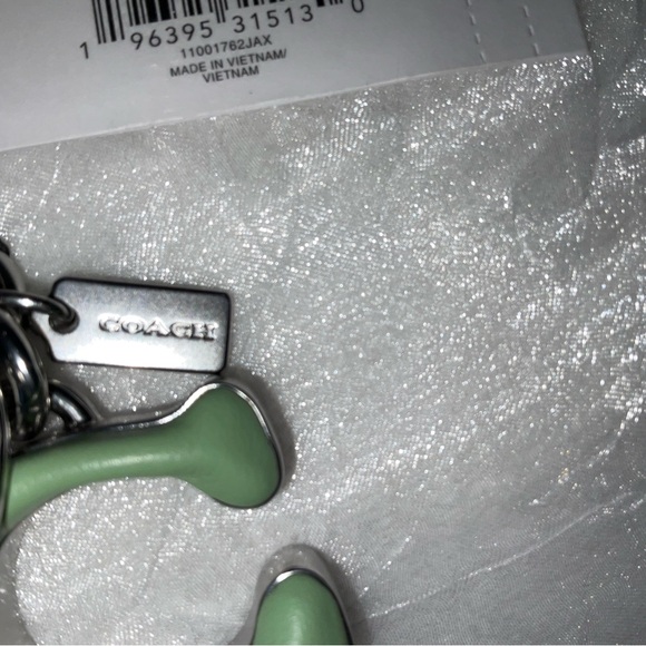 Coach Keyfob, Signature C leather and brushed nickel metal, NWT - Picture 6 of 9